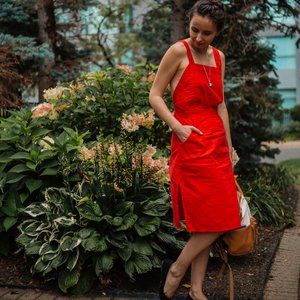 Rue Stiic Linen Backless Midi dress